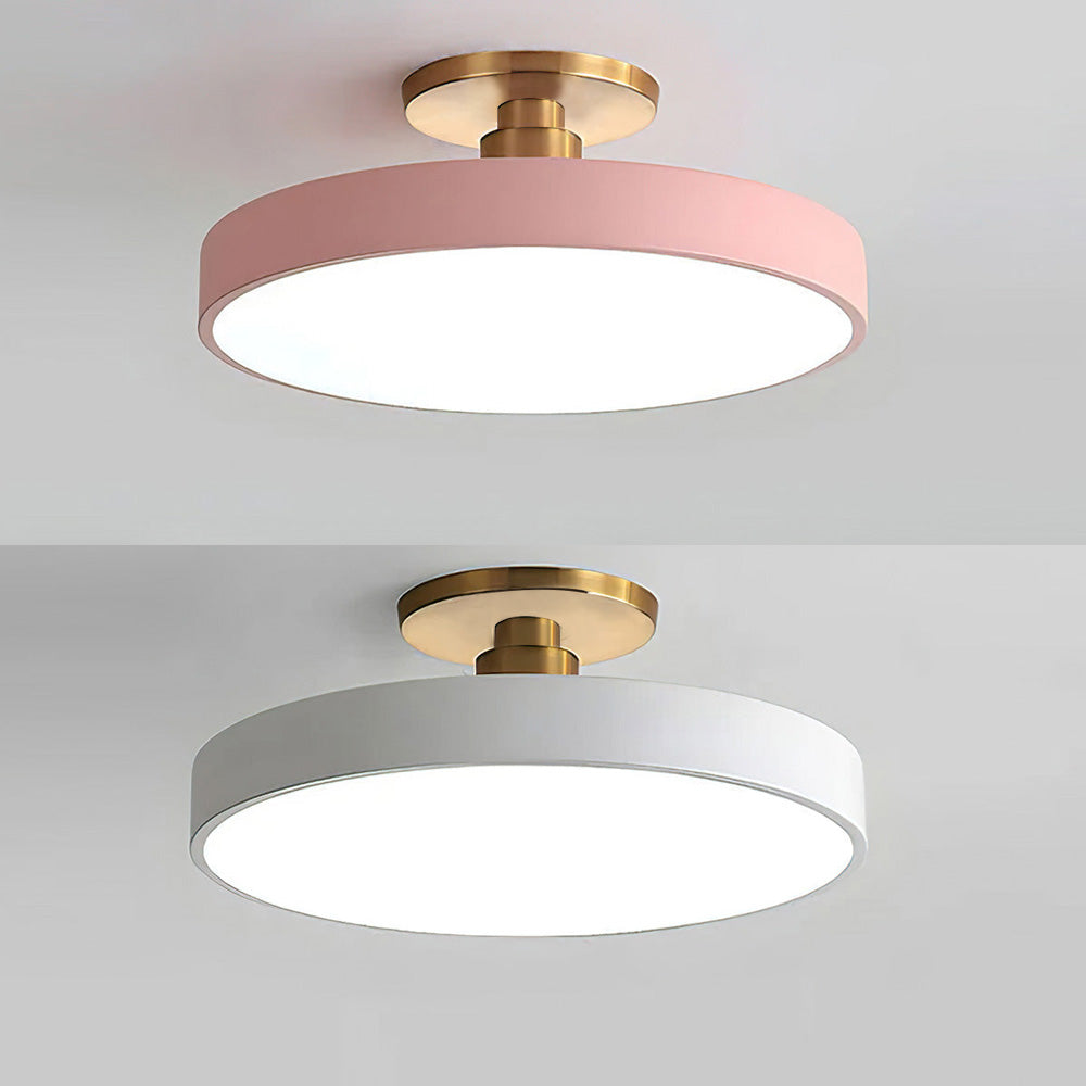 Modern Circular LED Semi Flush Mount Ceiling Light Fixture for Stylish Home Illumination and Energy Efficiency