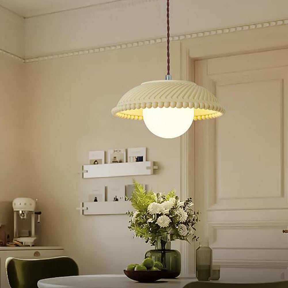 Minimalist Milky Coffee Pendant Light for Dining Room - Elegant Hanging Lamp to Enhance Your Home Décor