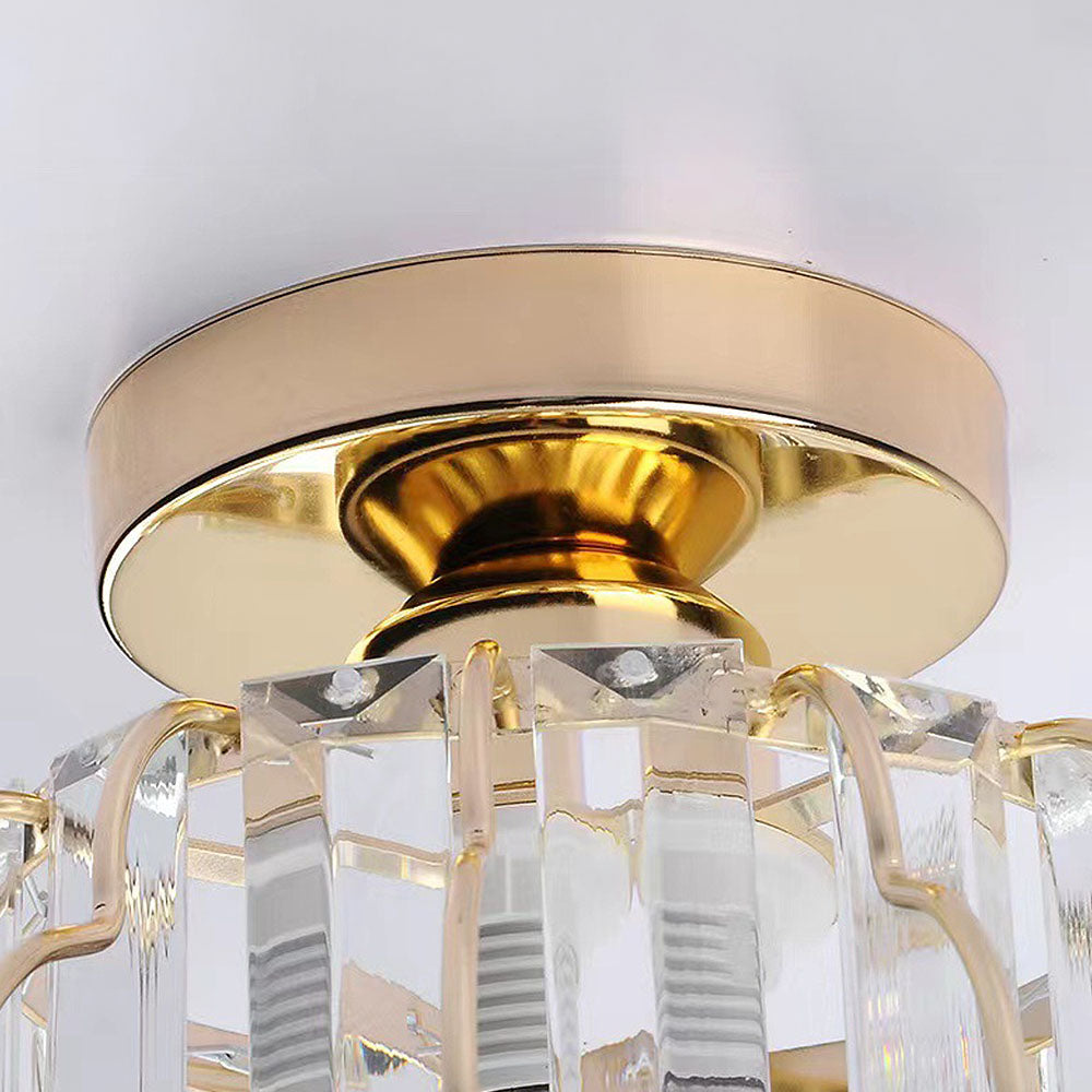 Opulent Gold Crystal Ceiling Light Fixture for Elegant Hallways – Stunning Luxury Lighting for Your Home Decor