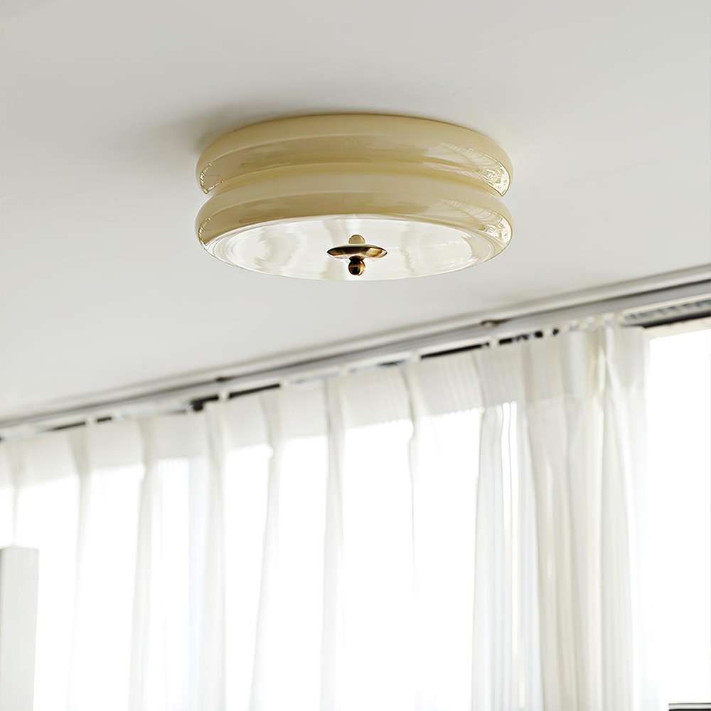 Art Deco Cream Cake Ceiling Light Fixture - Elegant Simple Design for Stylish Home Illumination and Vintage Charm