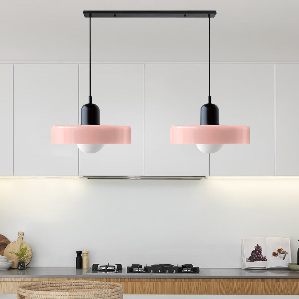 Contemporary Bauhaus Stained Glass Pendant Light with Dual Heads for Stylish Home Illumination