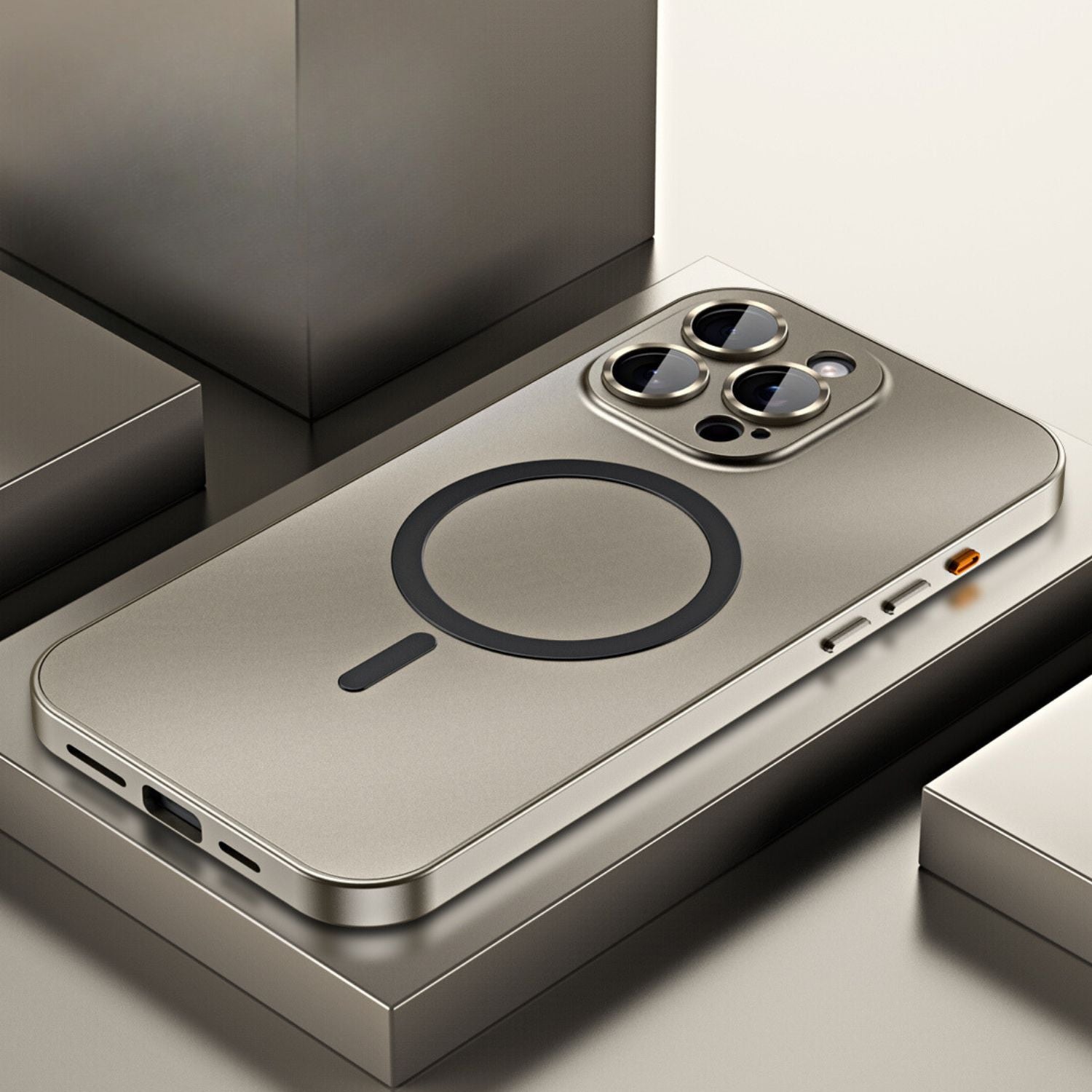 Funda protectora fina de metal magnético para teléfono
