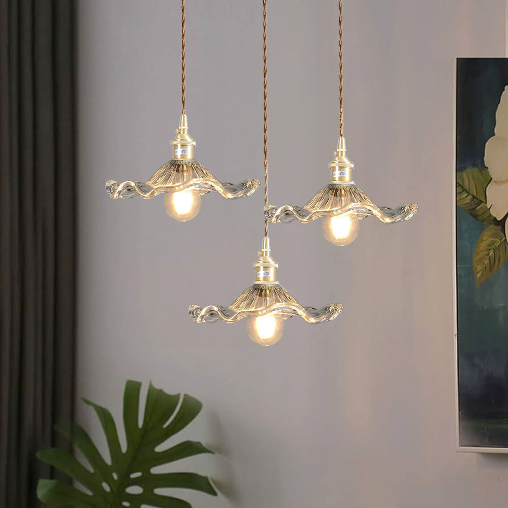 Elegant Hibiscus Flower Glass Pendant Light Fixture for Chic Home Décor and Ambient Illumination