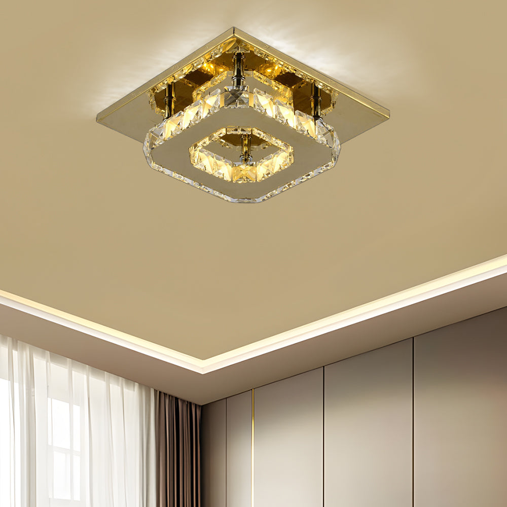Ceiling Light Crystal LED Modern Flush Fixture