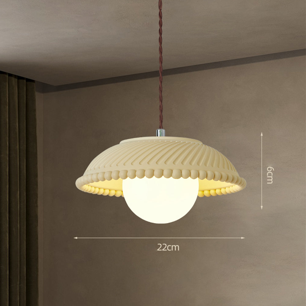 Minimalist Milky Coffee Pendant Light for Dining Room - Elegant Hanging Lamp to Enhance Your Home Décor