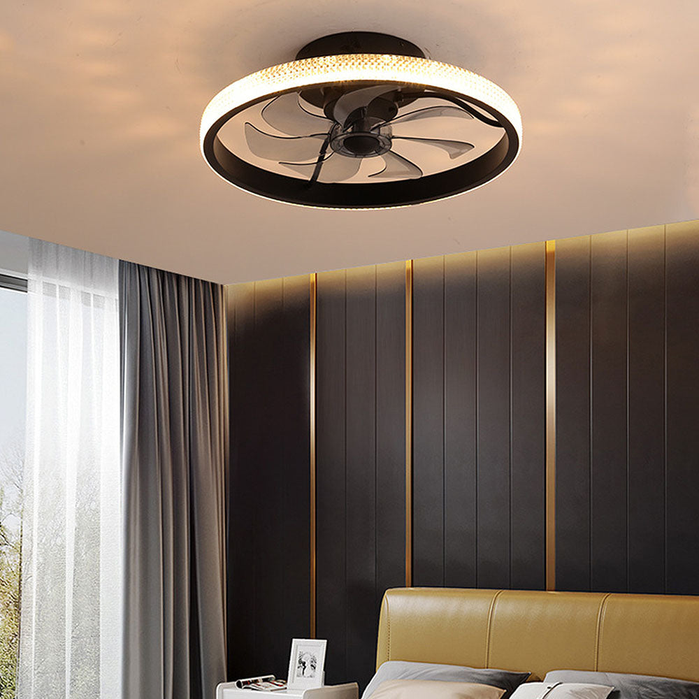 Modern Dimmable LED Ceiling Fan with Integrated Light – Stylish and Energy-Efficient Home Cooling Solution