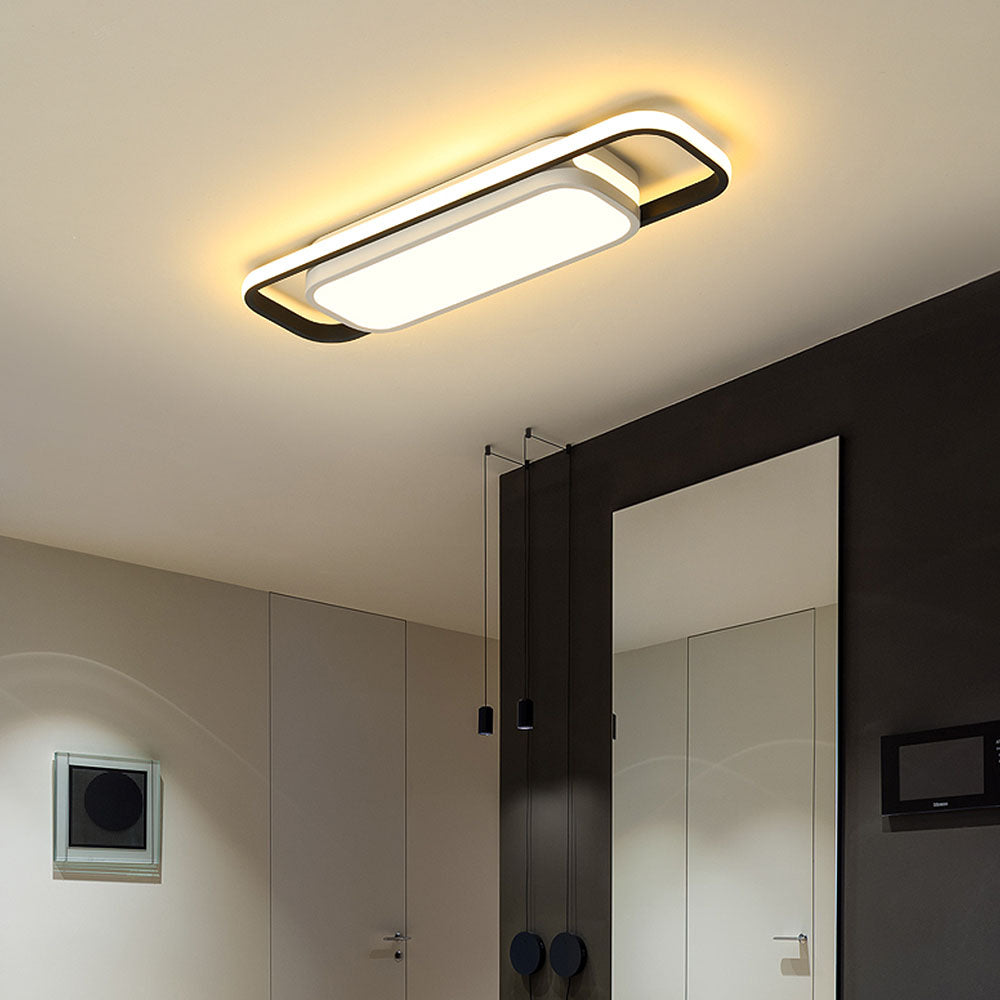 Sleek Black LED Corridor Ceiling Lights - Long, Low Profile Design for Modern Hallways and Spaces, Perfect for Subtle Illumination