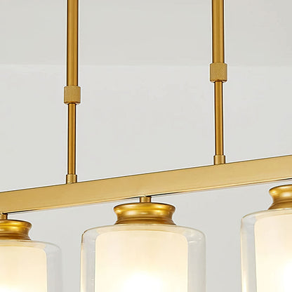 Plafonnier en verre pour îlot de cuisine moderne