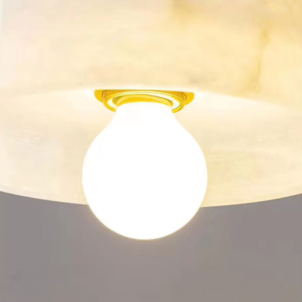 Elegant White Marble Pendant Light for Stylish Living Room Décor and Ambient Illumination