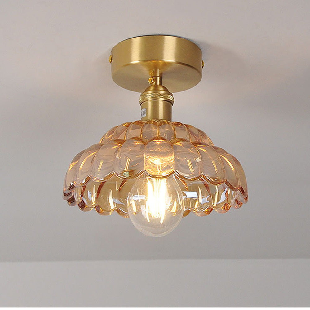 Modern Minimalist Clear Glass Semi-Flush Ceiling Light Fixture for Contemporary Home Décor and Elegant Illumination