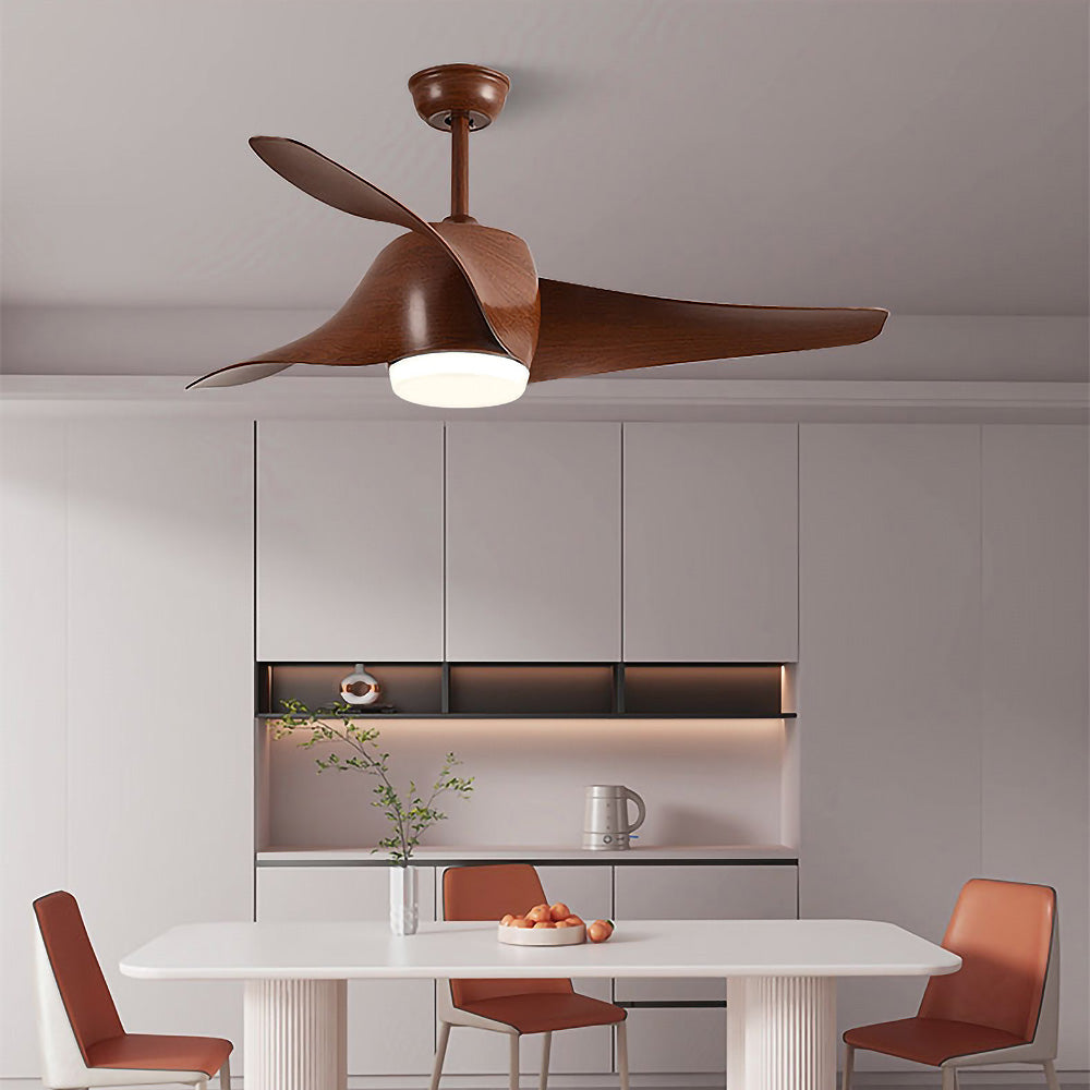 Wooden Flush Ceiling Fan with LED Light and Remote Control for Effortless Comfort and Style in Your Home