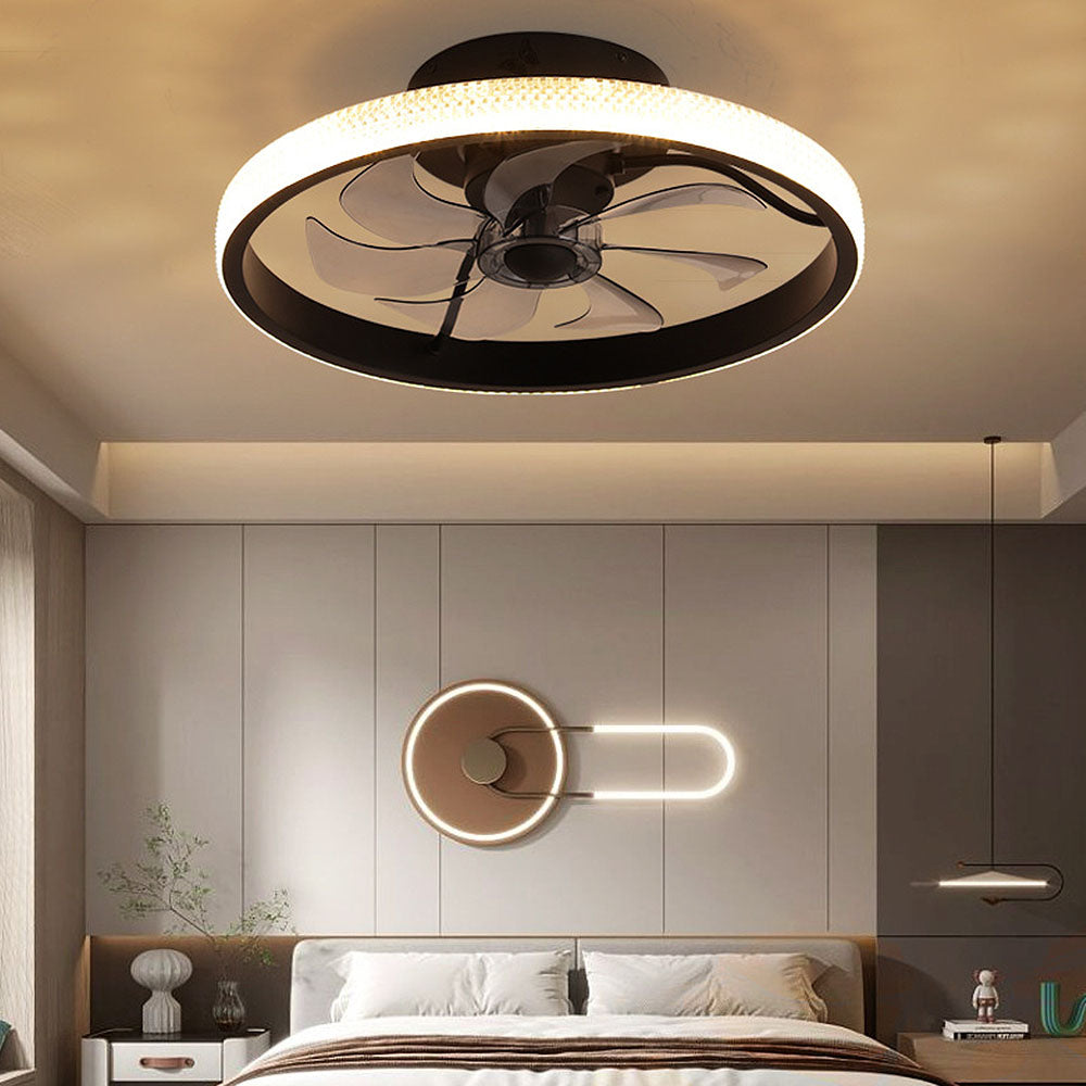 Modern Dimmable LED Ceiling Fan with Integrated Light – Stylish and Energy-Efficient Home Cooling Solution