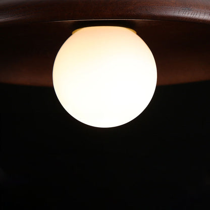 Nordic Wood Minimalist Round Ceiling Light for Hallway