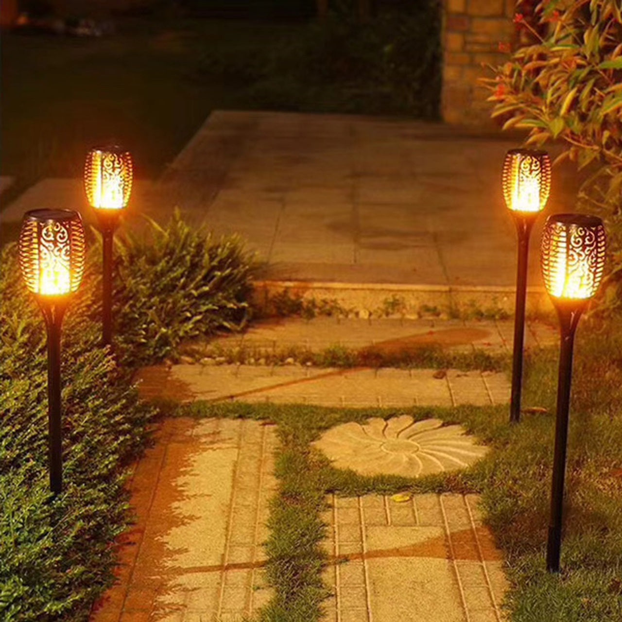 Outdoor Solar Garden Torch Light Flame Effect