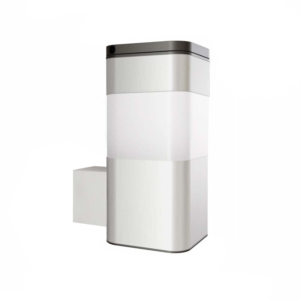 Aplique de pared de acero inoxidable, lámpara solar para exterior.