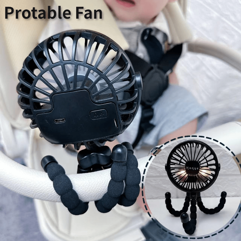 Tragbarer Clip-On-Ventilator mit flexiblem Stativ