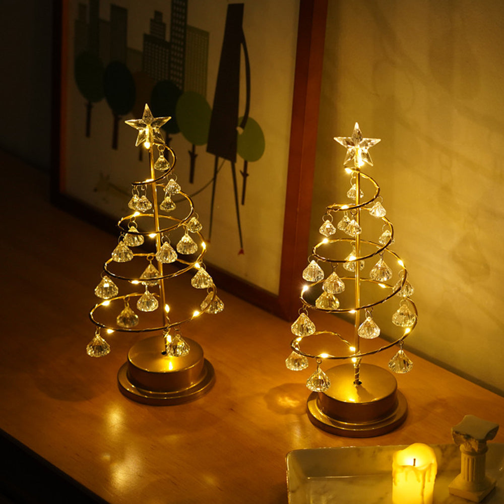 Elegant Crystal Tree LED Lamp for Festive Christmas Lighting - Stunning Decorative Accent for Your Holiday Home