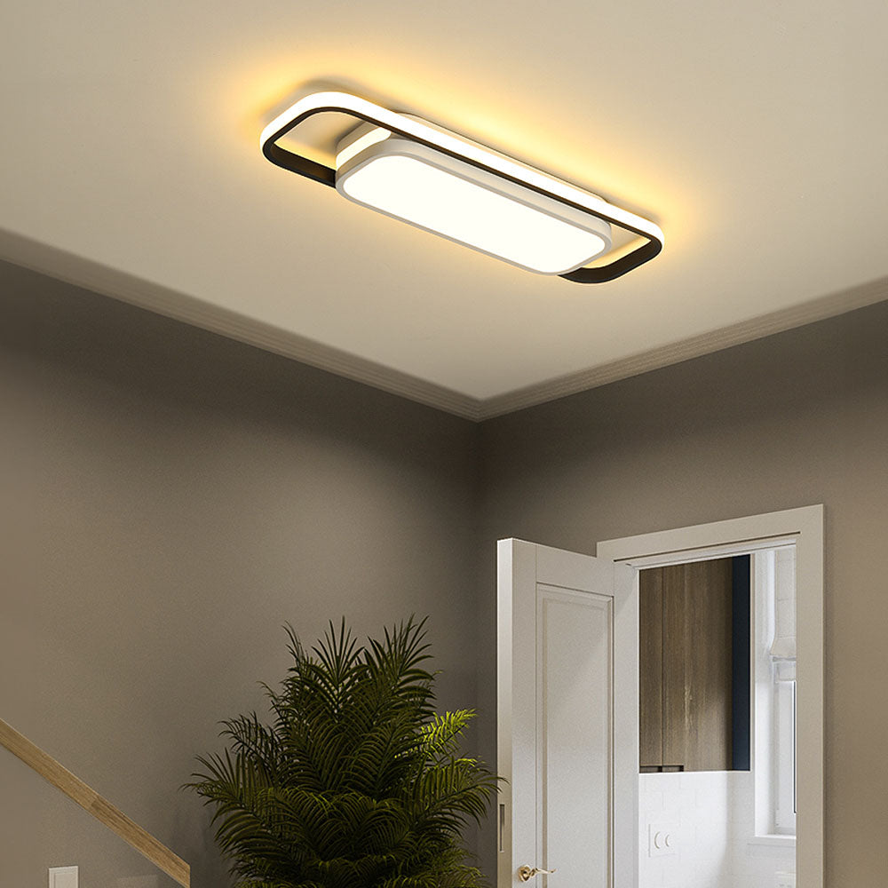 Sleek Black LED Corridor Ceiling Lights - Long, Low Profile Design for Modern Hallways and Spaces, Perfect for Subtle Illumination