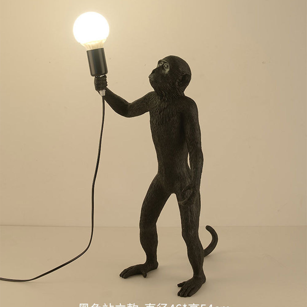 Sleek Black Monkey Table Lamp & Bedside Light - Stylish Home Lighting for Modern Interiors and Unique Decor