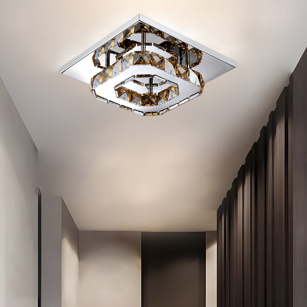 Ceiling Light Crystal LED Modern Flush Fixture