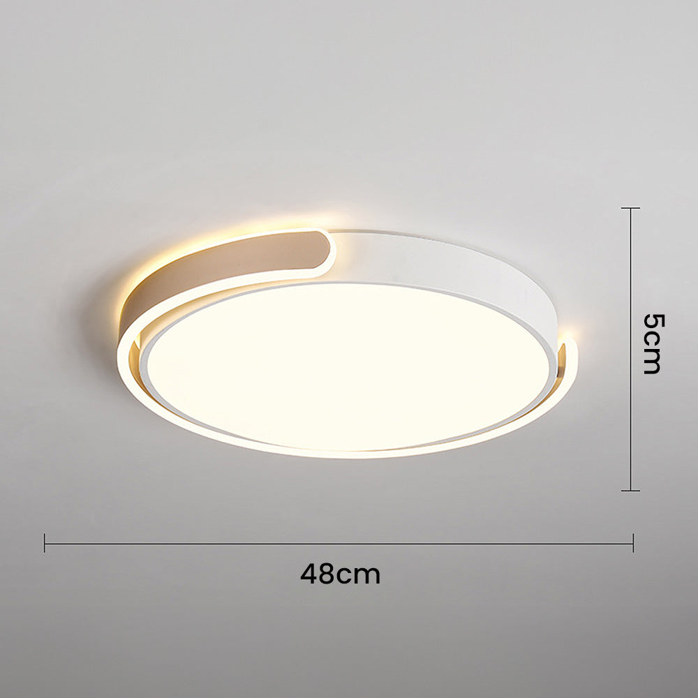 Sleek Minimalist Round Acrylic LED Ceiling Light for Modern Bedrooms - Stylish Illumination for Contemporary Spaces