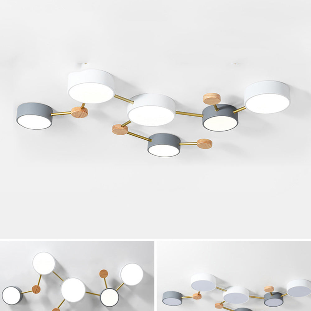 Nordic Inspired Creative Multi-Head LED White Ceiling Light Fixture for Modern Home Illumination