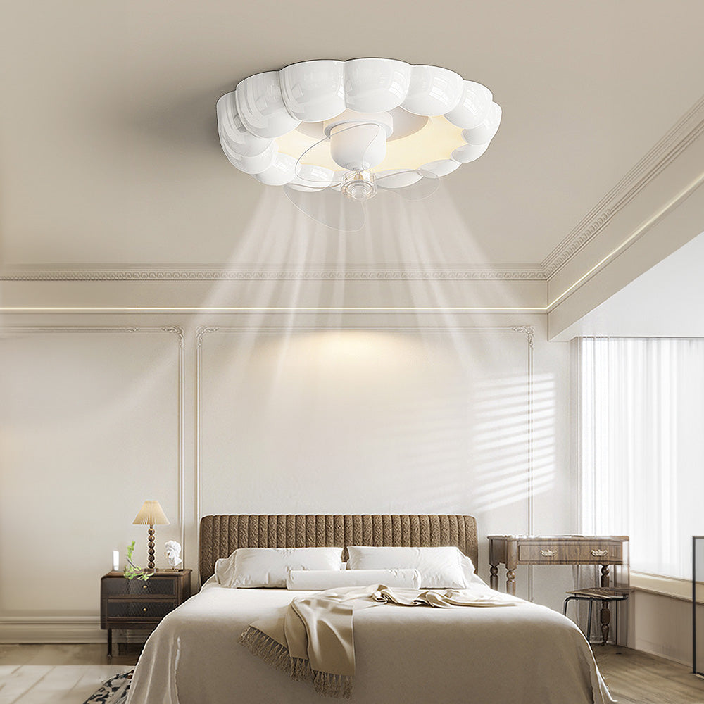 Elegant Macaron Style Bedroom Ceiling Fan with Integrated Light – Modern Design for Comfortable Living Spaces