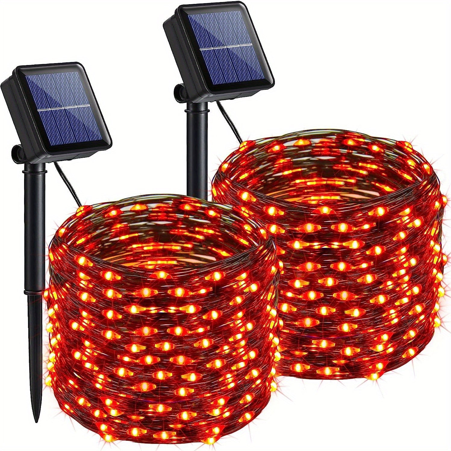 Luces de hadas rojas solares para exteriores
