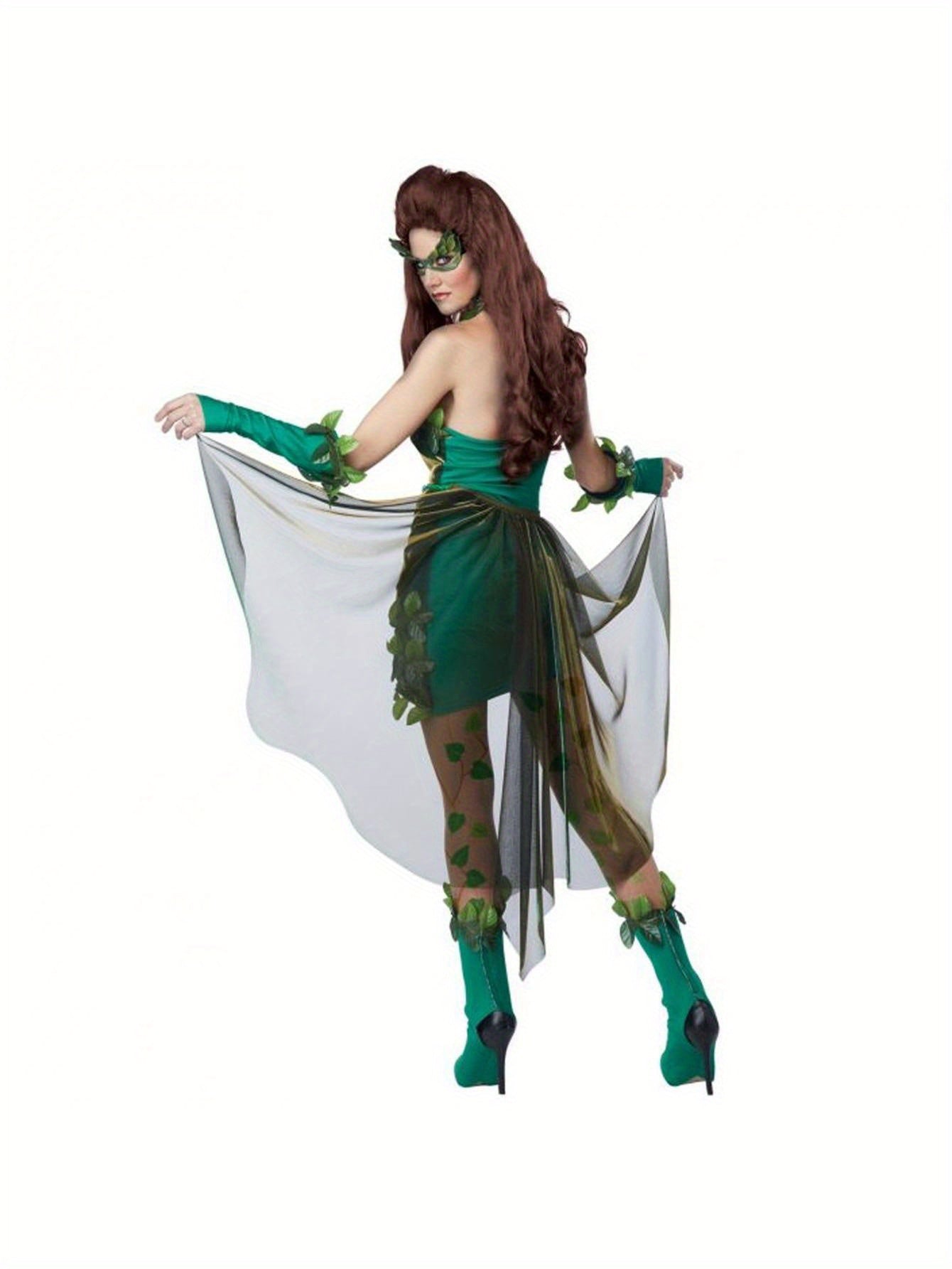 Vestito da costume elegante foglioso da donna per Halloween | Mini senza maniche
