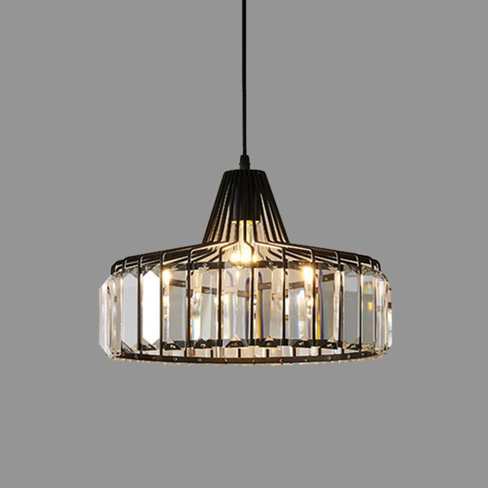 Elegant Modern Black Crystal Pendant Light Fixture for Stylish Home Décor and Ambient Illumination in Any Room