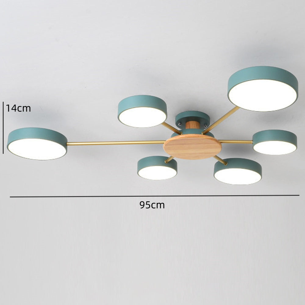 Multi-Bulb Round LED Ceiling Light for Bedrooms - Stylish Illumination for Modern Home Décor