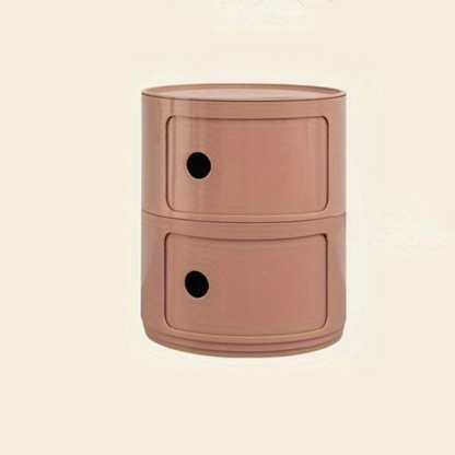 Table de chevet avec tiroirs de rangement ronds en plastique