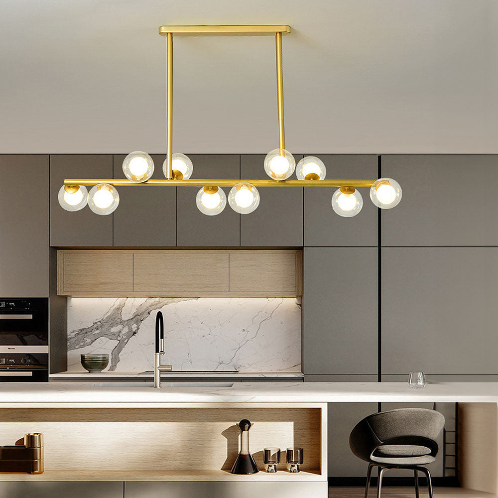 Nordic Style Glass Ceiling Bar Lights for Modern Kitchens - Elegant Illumination for Contemporary Home Decor