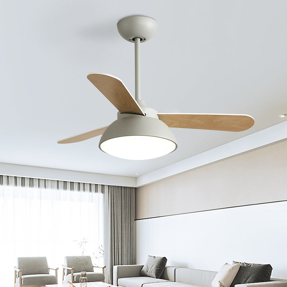 Nordic Modern Simple Flush Ceiling Fan with Integrated LED Lighting for Stylish Home Comfort and Energy Efficiency