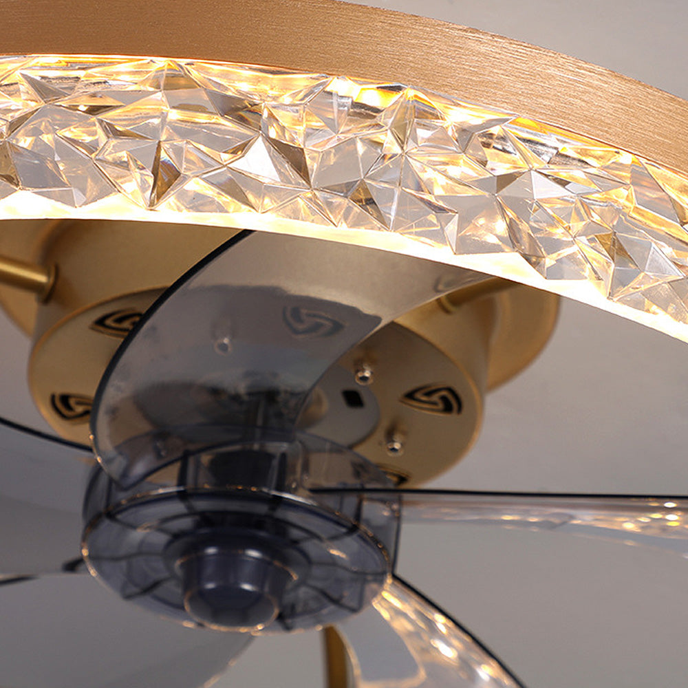 Modern Round Ceiling Fan with LED Light - Stylish Hardware Design for Enhanced Airflow and Illumination in Any Room