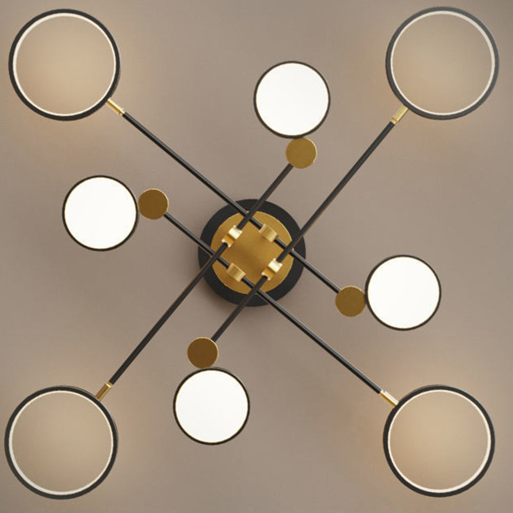 Elegant Multi-Ring LED Ceiling Light in Gold and Black for Stylish Bedroom Illumination and Modern Home Décor