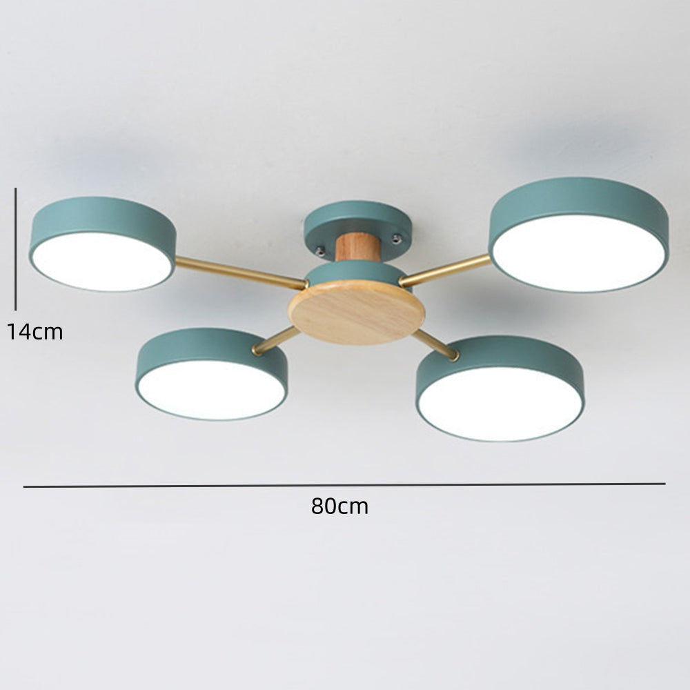 Multi-Bulb Round LED Ceiling Light for Bedrooms - Stylish Illumination for Modern Home Décor