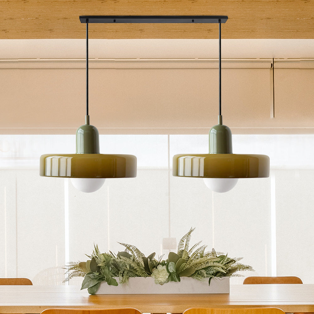 Contemporary Bauhaus Stained Glass Pendant Light with Dual Heads for Stylish Home Illumination