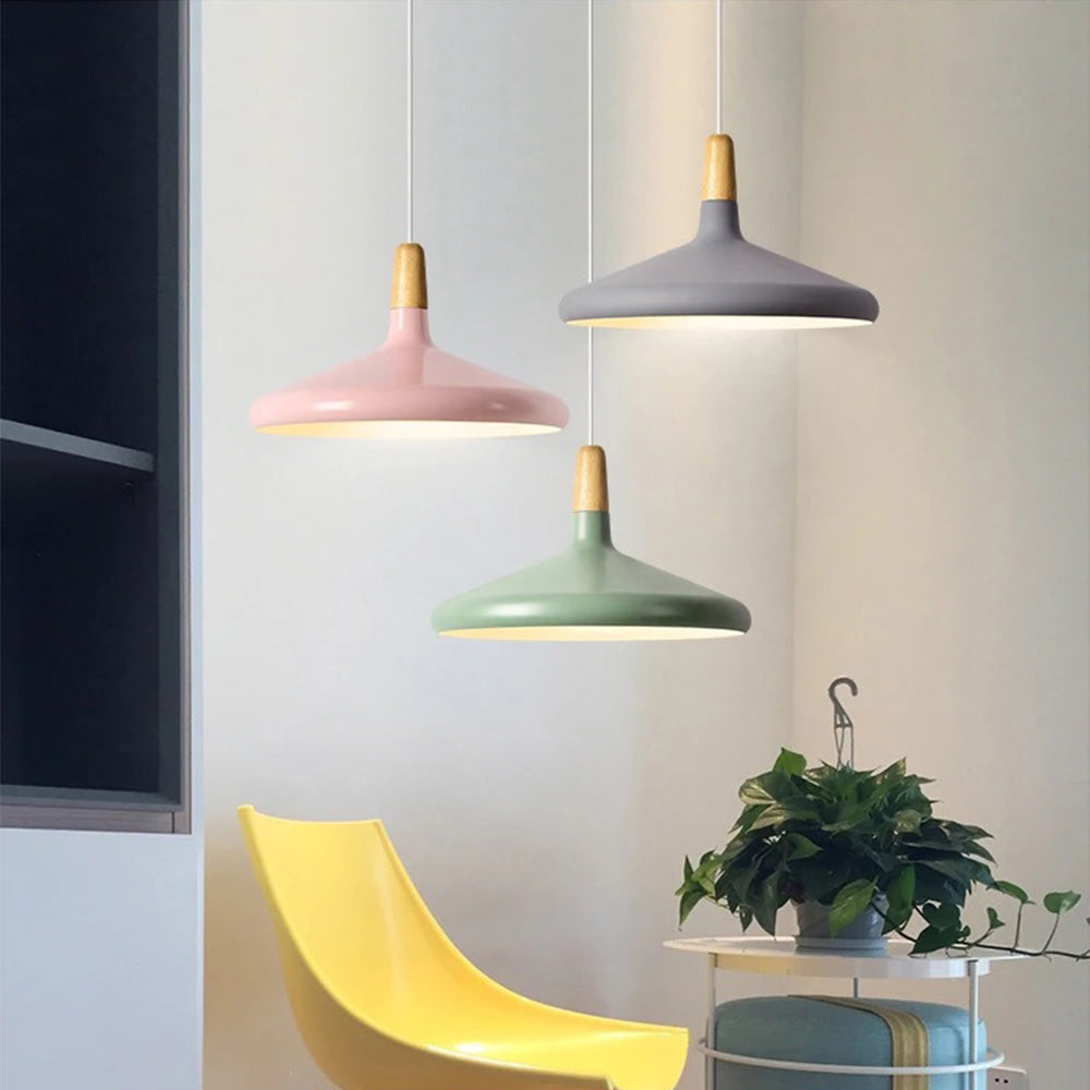 Nordic Macaron Inspired Wooden Pendant Light – Stylish and Creative Lighting Solution for Modern Interiors