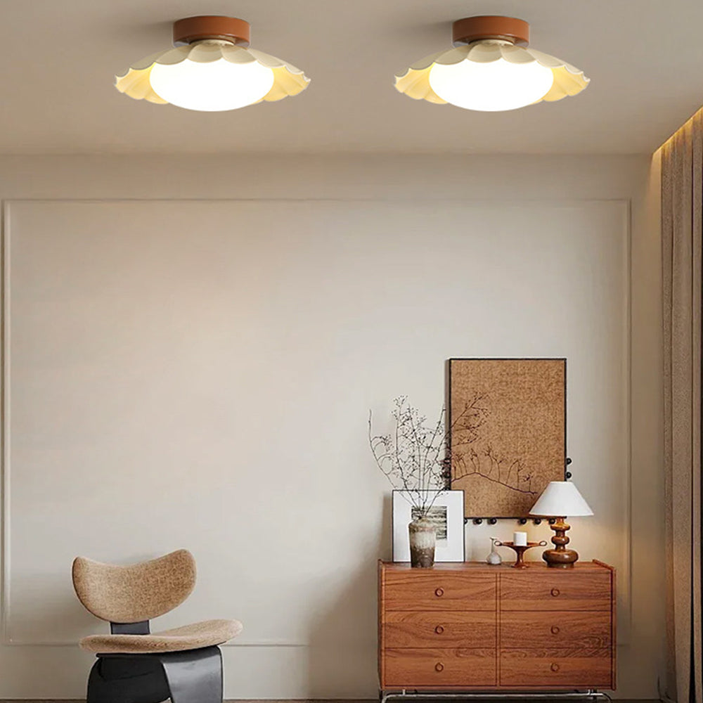 Plafonnier Vintage en Acrylique à Montage Affleurant