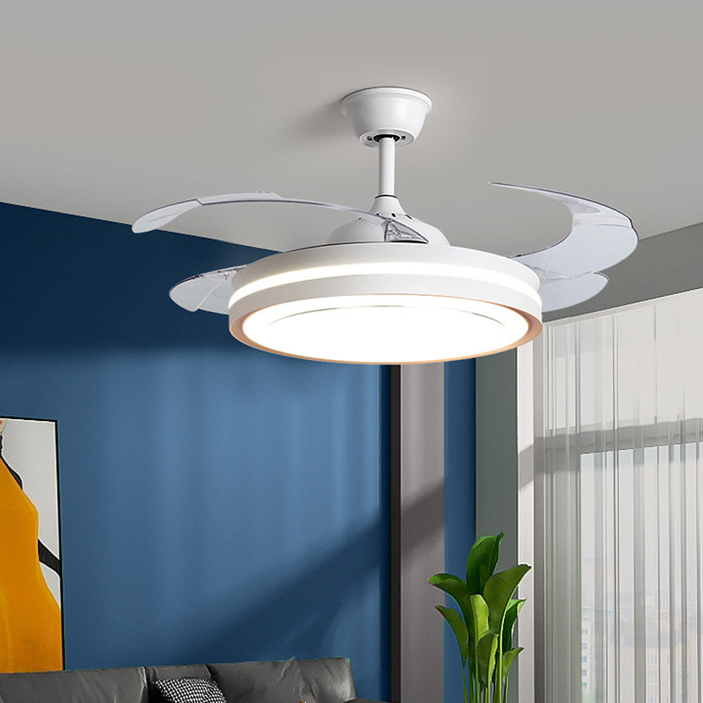 Metal LED Ceiling Fan with Remote Control and Integrated Light – Stylish and Efficient Home Lighting Solution