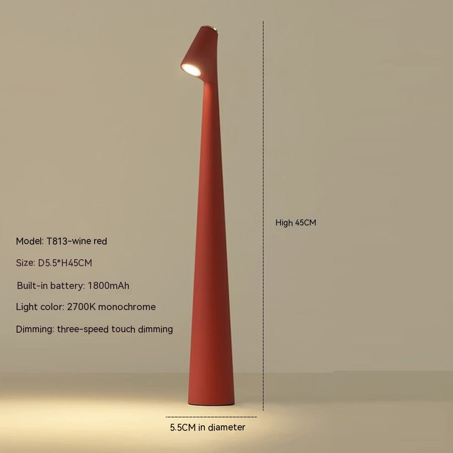 Lampa stołowa nowoczesna czerwona metalowa z oświetleniem LED