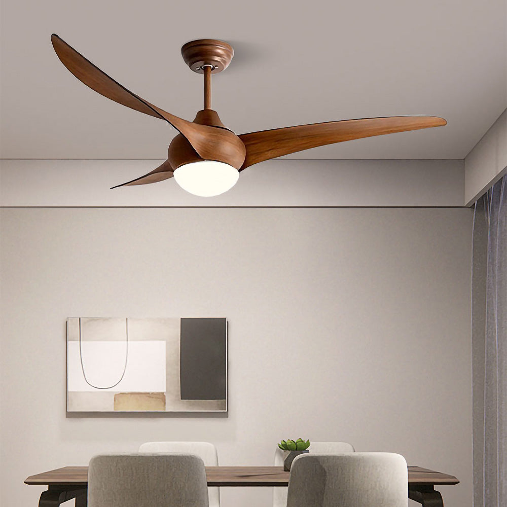 Wooden Flush Ceiling Fan with LED Light and Remote Control for Effortless Comfort and Style in Your Home