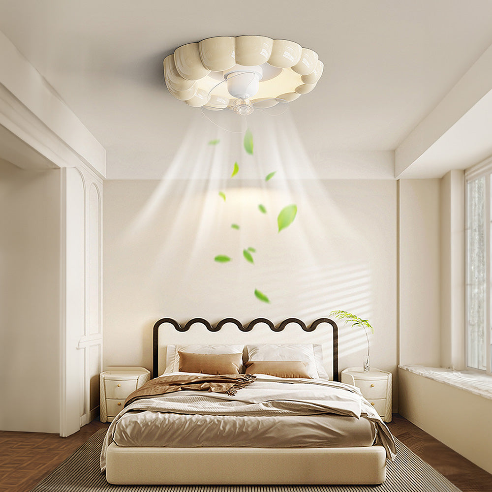 Elegant Macaron Style Bedroom Ceiling Fan with Integrated Light – Modern Design for Comfortable Living Spaces