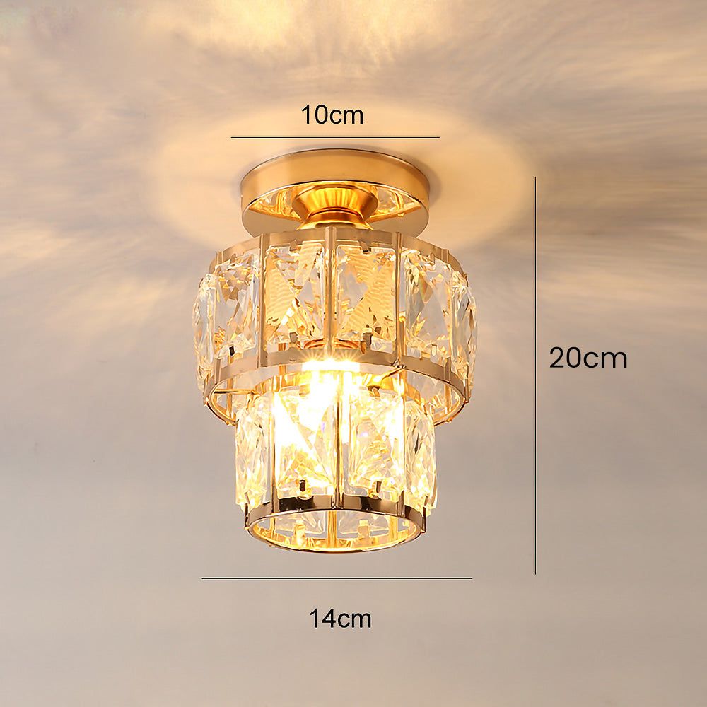 Contemporary Gold Glass Semi-Flush Ceiling Light for Hallway - Elegant Lighting Fixture for Modern Interiors