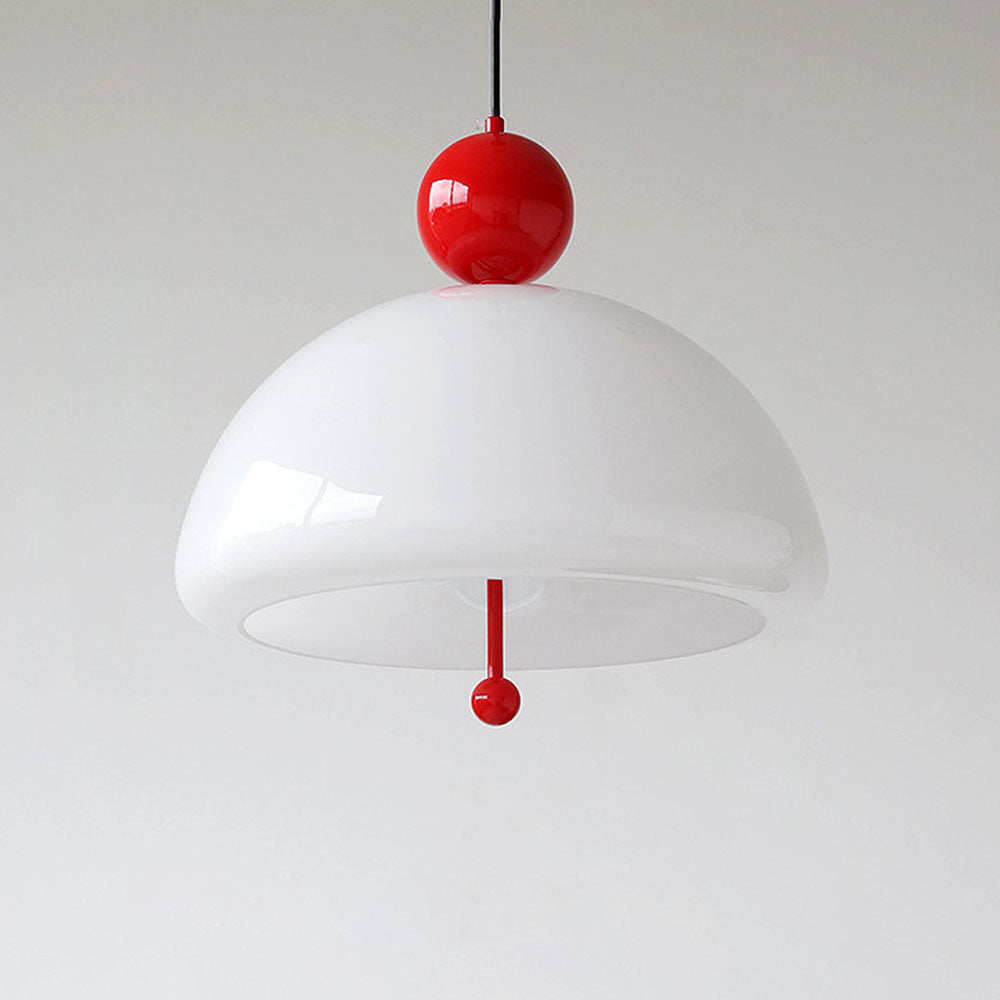 Modern Red Glass Pendant Light Fixture for Living Room - Stylish and Simple Design to Enhance Your Home Decor