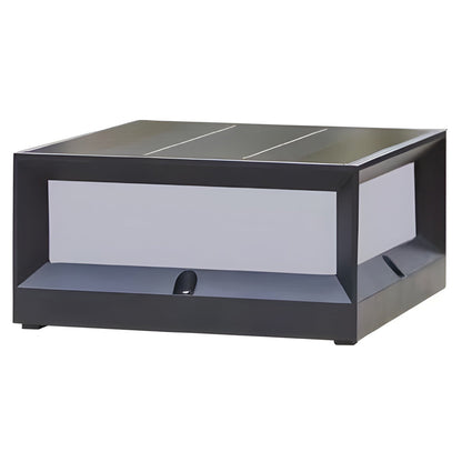 Lumière de poteau solaire LED de jardin en aluminium noir