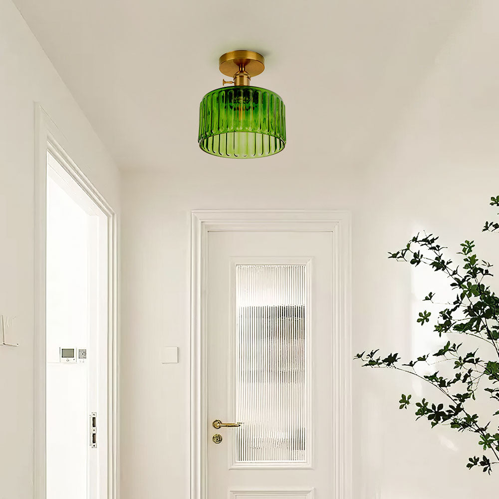 Retro Emerald Glass Pendant Light Fixture for Vintage-Inspired Home Décor and Elegant Illumination