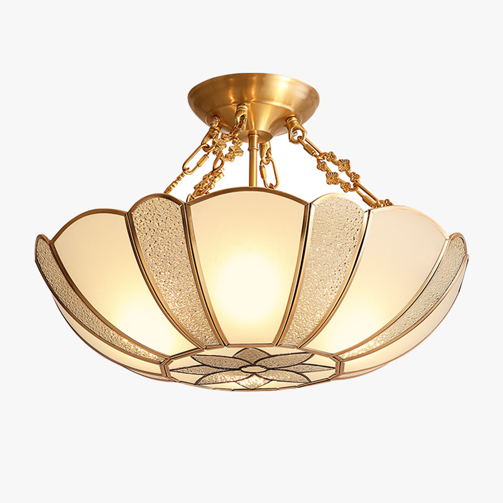 Elegant Traditional Semi Flush Glass Ceiling Light Fixture for Timeless Home Illumination and Style