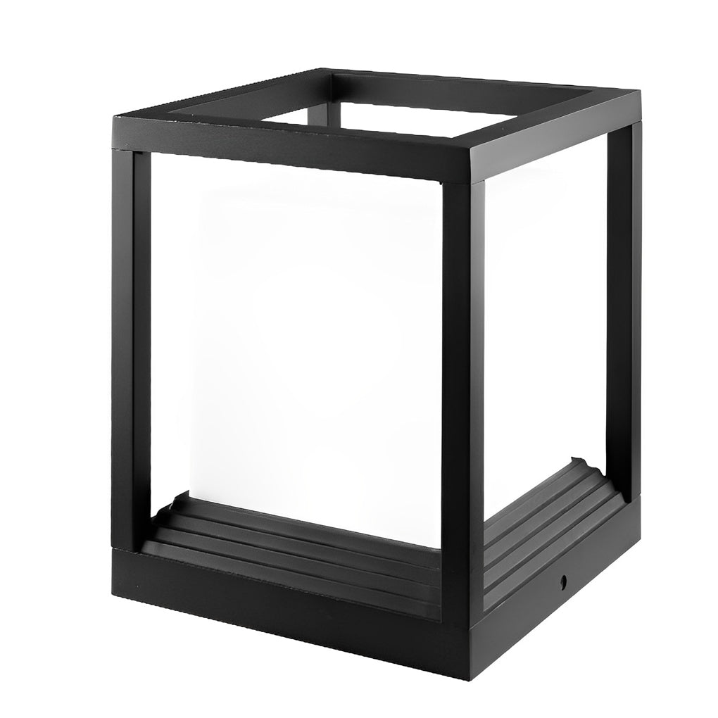 Farol solar LED para exterior de aluminio negro